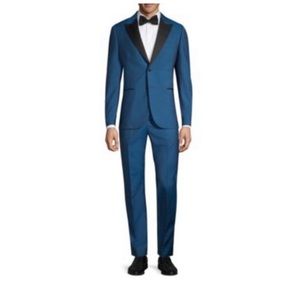 Paul Smith Soho Fit Wool-Mohair Evening Suit / Tuxedo Size 44R Navy Blue. NWT.